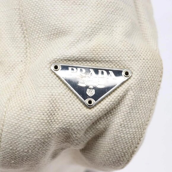 PRADA Shoulder Bag Canvas Leather Silver White Auth bs28706 - Picture 10 of 16